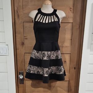 Black Mini Dress with Lace-Trim Sz Small / 3